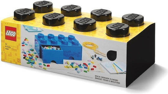 LEGO Children's Storage Box made of Plastic 8 Knobs Black 50x25x17cm 1pcs