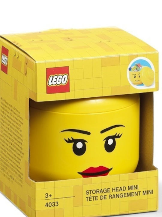 LEGO Παιδικό Κουτί Αποθήκευσης από Πλαστικό Head Κίτρινο 10x10x11cm