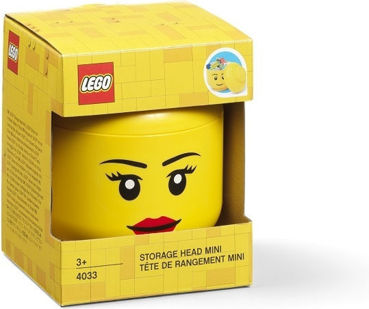 LEGO Children's Storage Box made of Plastic Head Yellow 10x10x11cm 1pcs