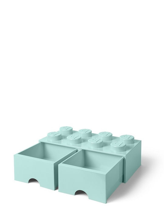 LEGO Children's Storage Box made of Plastic 8 Knobs Turquoise 50x25x17cm 1pcs