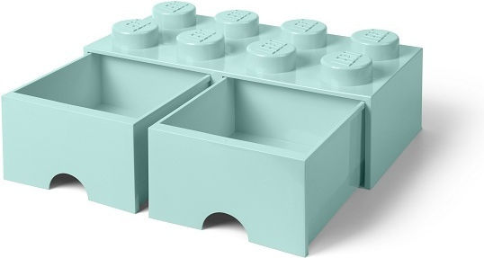 LEGO Children's Storage Box made of Plastic 8 Knobs Turquoise 50x25x17cm 1pcs