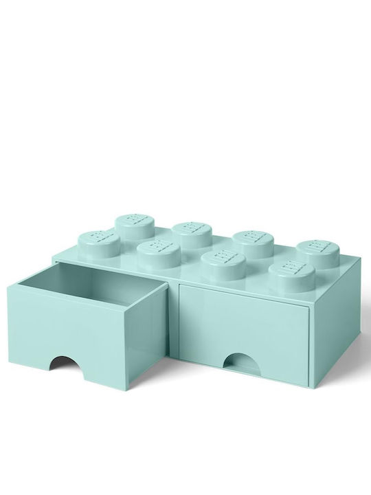 LEGO Children's Storage Box made of Plastic 8 Knobs Turquoise 50x25x17cm 1pcs