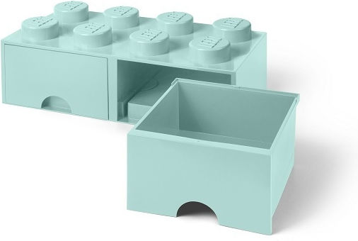 LEGO Children's Storage Box made of Plastic 8 Knobs Turquoise 50x25x17cm 1pcs