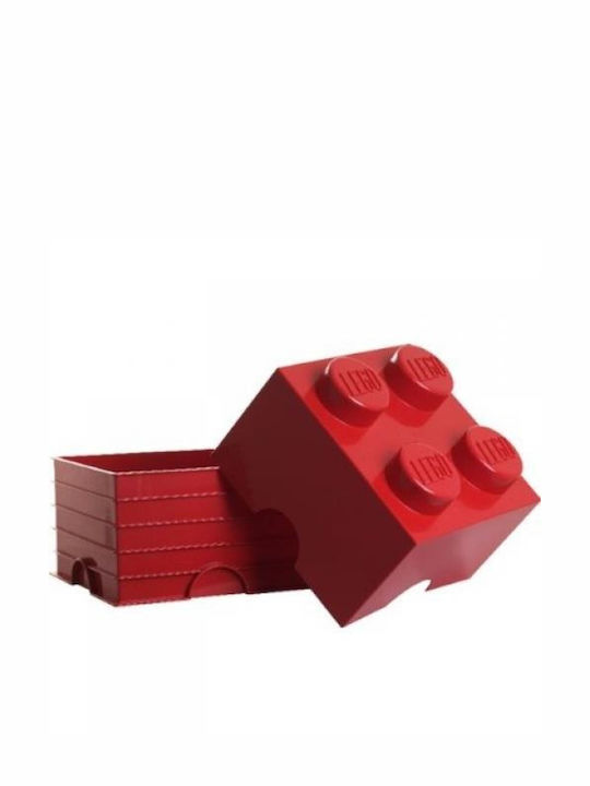 LEGO Детска кутия за съхранение от пластмаса 4-Stud Червен 25x25x18см 1бр