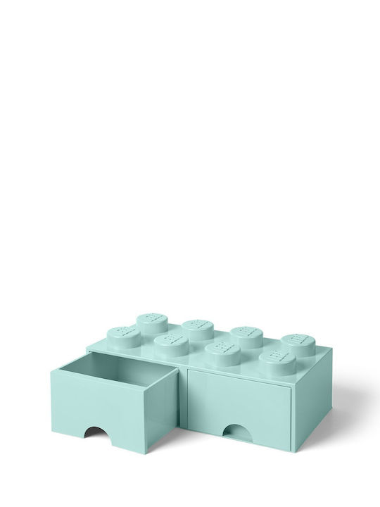LEGO Children's Storage Box made of Plastic 8 Knobs Turquoise 50x25x17cm 1pcs