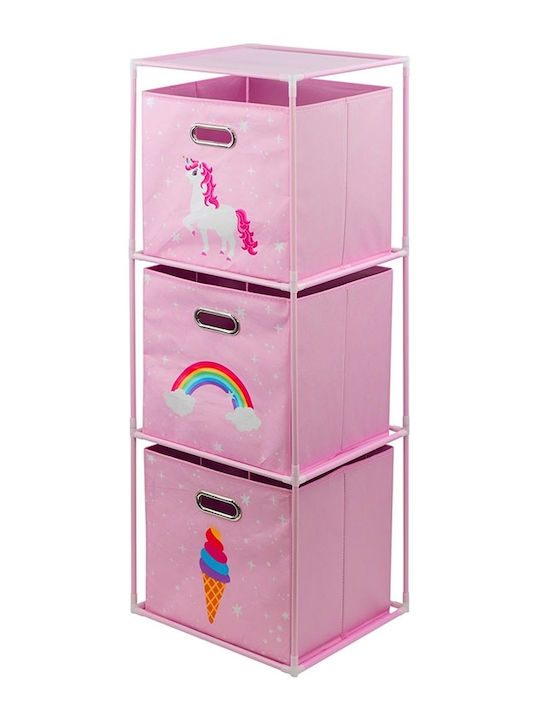 Koopman Spielzeug Aufbewahrungssystem aus Stoff Rosa 35x35x102cm 1Stück