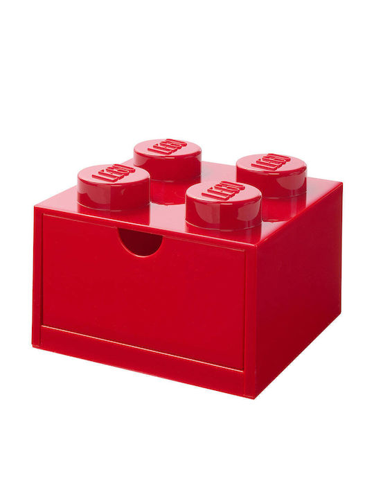 LEGO Детска кутия за съхранение от пластмаса 4-Stud Червен 25x25x18см 1бр