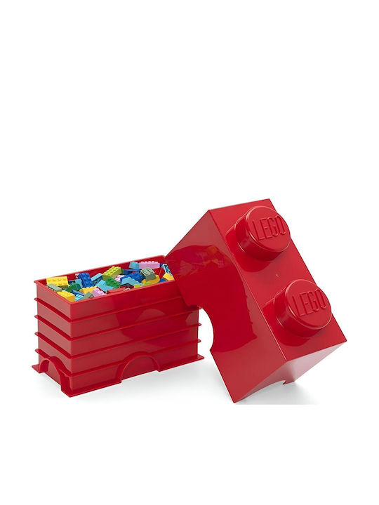 LEGO Children's Storage Box made of Plastic 2-Stud Red 25x12x18cm 1pcs