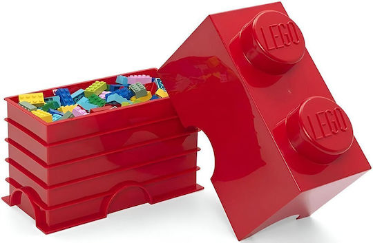 LEGO Kinder Aufbewahrungsbox aus Kunststoff 2-Stud Rot 25x12x18cm 1Stück
