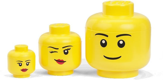 LEGO Kinder Aufbewahrungsbox aus Kunststoff Head Gelb 16x16x18cm 1Stück