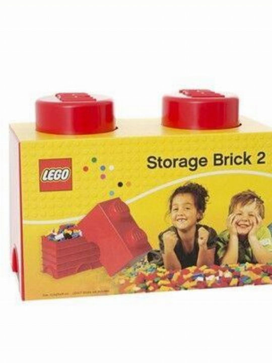 LEGO Children's Storage Box made of Plastic 2-Stud Red 25x12x18cm 1pcs