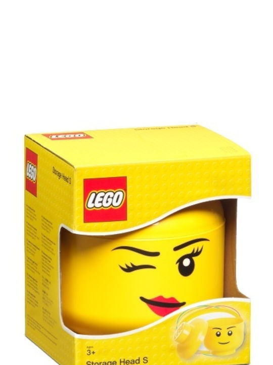 LEGO Παιδικό Κουτί Αποθήκευσης από Πλαστικό Head Κίτρινο 16x16x18cm