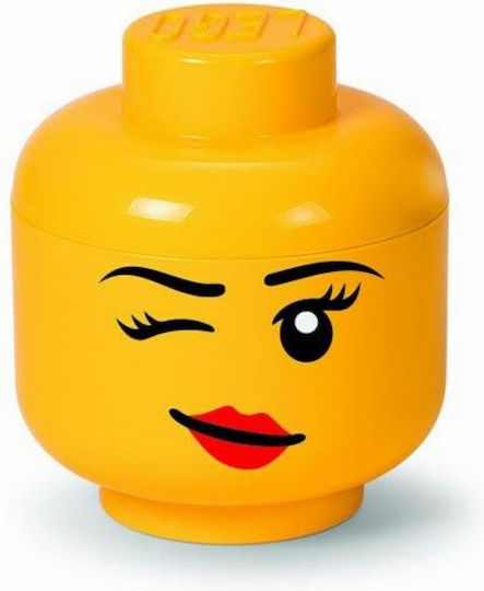 LEGO Kinder Aufbewahrungsbox aus Kunststoff Head Gelb 16x16x18cm 1Stück