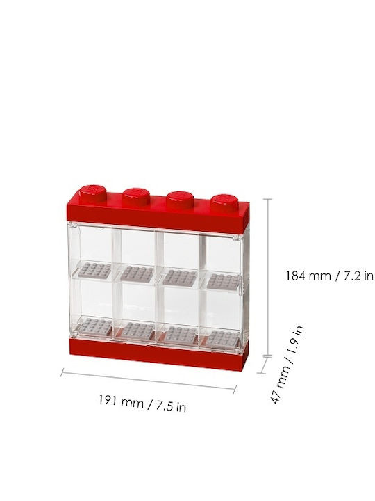LEGO din Plastic Display Case 8 Mini Figures Roșu 19.1x18.4x18.4cm 1buc
