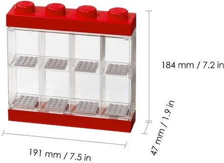LEGO Παιδικό Κουτί Αποθήκευσης από Πλαστικό Display Case 8 Mini Figures Κόκκινο 19.1x18.4x18.4cm