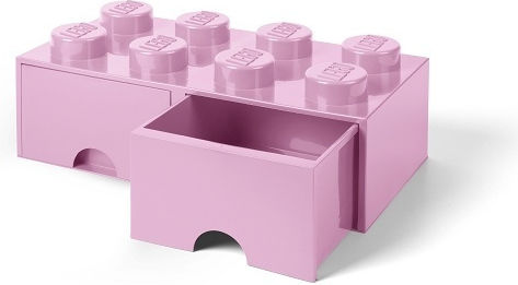 LEGO Kinder Aufbewahrungsbox aus Kunststoff 8 Knobs Rosa 50x25x17cm 1Stück