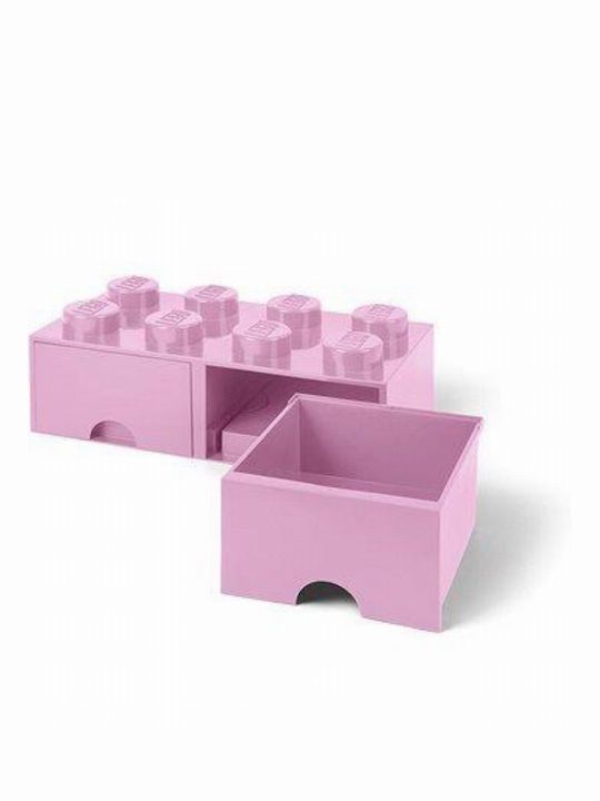 LEGO Kinder Aufbewahrungsbox aus Kunststoff 8 Knobs Rosa 50x25x17cm 1Stück