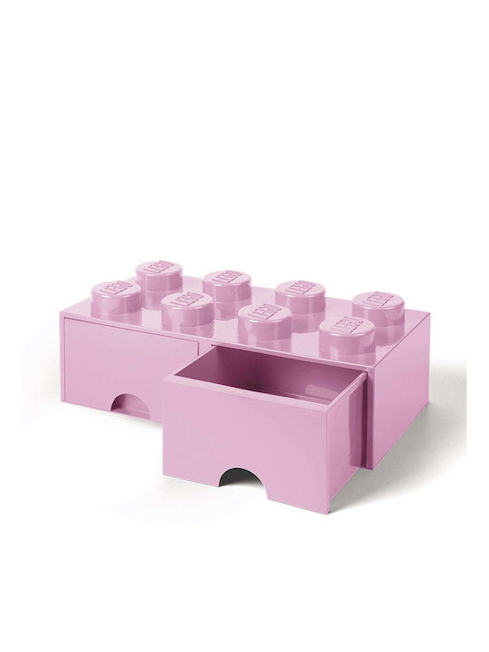 LEGO Kinder Aufbewahrungsbox aus Kunststoff 8 Knobs Rosa 50x25x17cm 1Stück