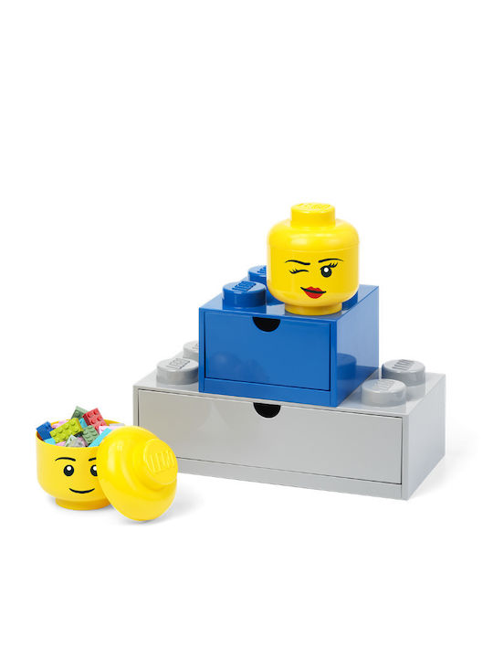 LEGO Παιδικό Κουτί Αποθήκευσης από Πλαστικό Head Κίτρινο 10x10x11cm