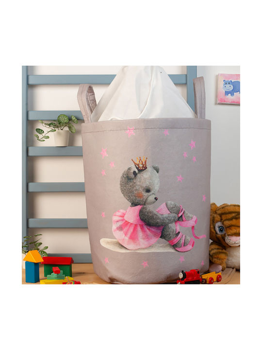 Dimcol Kinder Aufbewahrungskorb aus Stoff Gray 45x30x50cm 1Stück