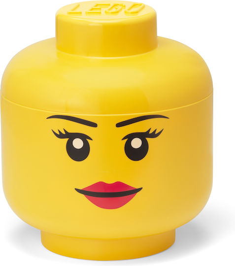 LEGO Children's Storage Box made of Plastic Head Yellow 24x24x27cm 1pcs