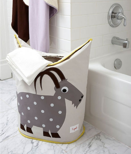 3 Sprouts Children's Laundry Basket made of Fabric Goat Gray 50x29x57cm 1pcs