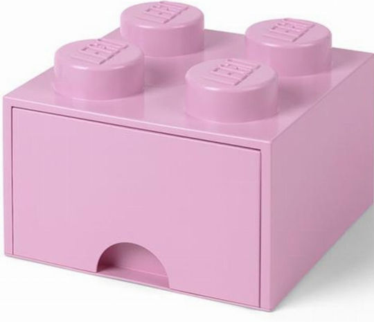 LEGO Παιδικό Κουτί Αποθήκευσης από Πλαστικό 4 Knobs Ροζ 25x25x18cm