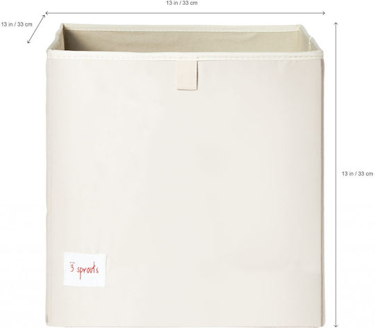 3 Sprouts Kinder Aufbewahrungskorb Faltbar aus Stoff Mouse Gray 33x33x33cm 1Stück