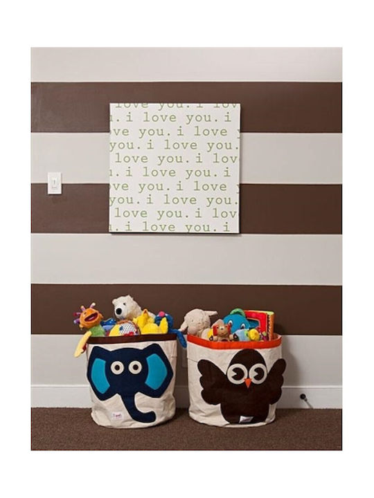 3 Sprouts Children's Storage Basket made of Fabric Elephant Fuchsia 43x43x45cm 1pcs