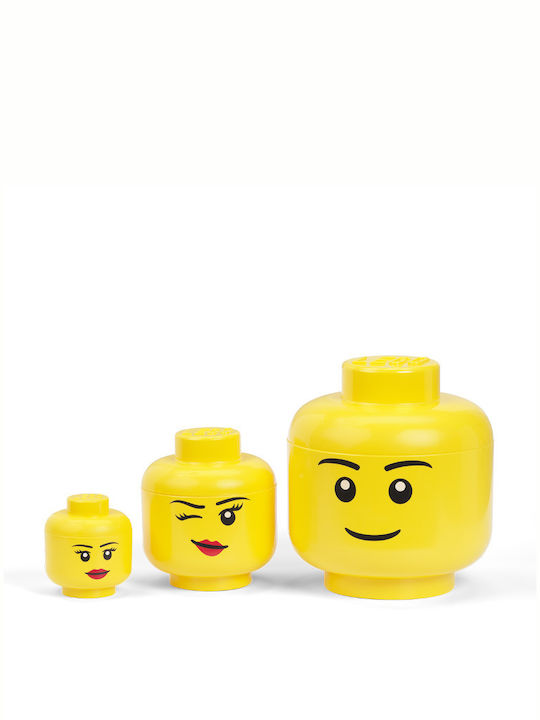 LEGO Children's Storage Box made of Plastic Head Yellow 10x10x11cm 1pcs