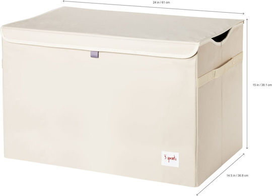3 Sprouts Children's Folding Storage Box made of Fabric Rhino Yellow 61x37x38cm 1pcs