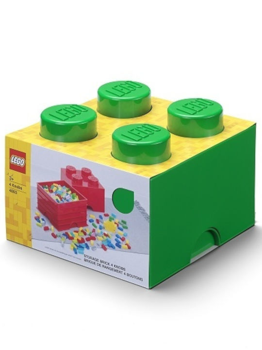 LEGO Детска кутия за съхранение от пластмаса 4-Stud Зелен 25x25x18см 1бр