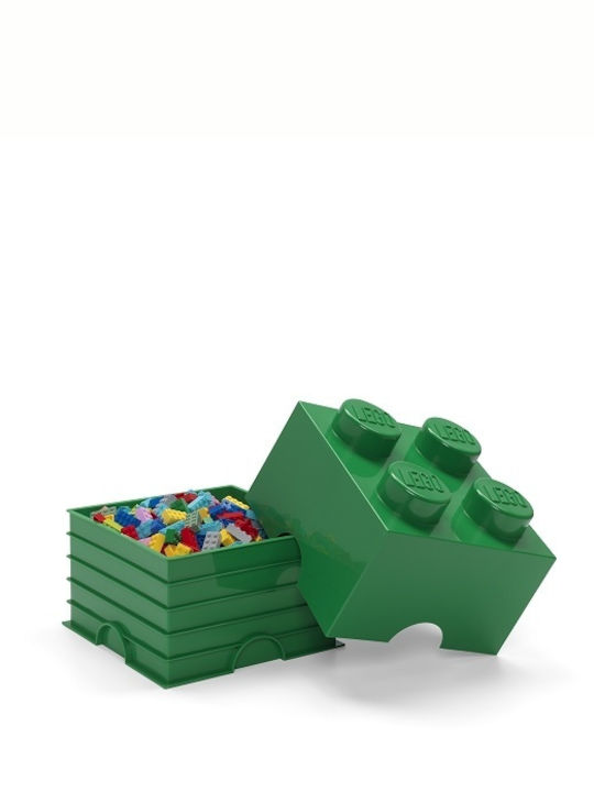 LEGO Детска кутия за съхранение от пластмаса 4-Stud Зелен 25x25x18см 1бр
