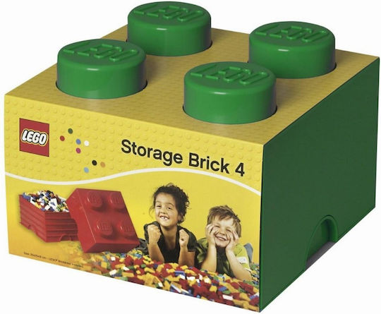 LEGO Детска кутия за съхранение от пластмаса 4-Stud Зелен 25x25x18см 1бр