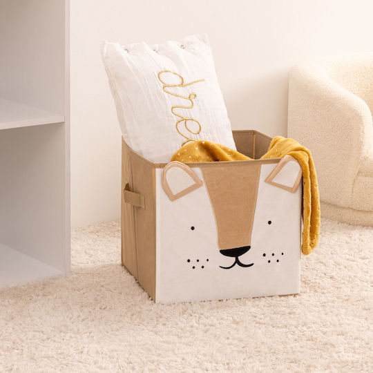Atmosphera Children's Storage Box made of Fabric Bear Beige 29x29x29cm 1pcs