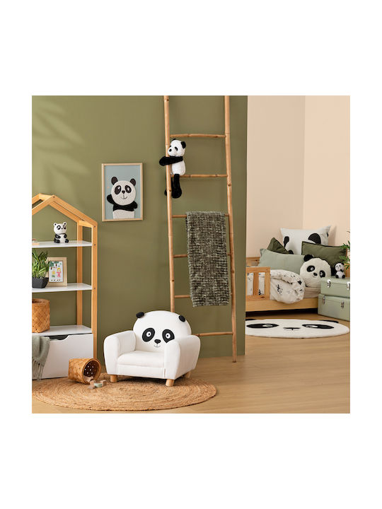 Atmosphera Παιδικό Καλάθι Αποθήκευσης από Ύφασμα Panda Λευκό 35x35x40cm