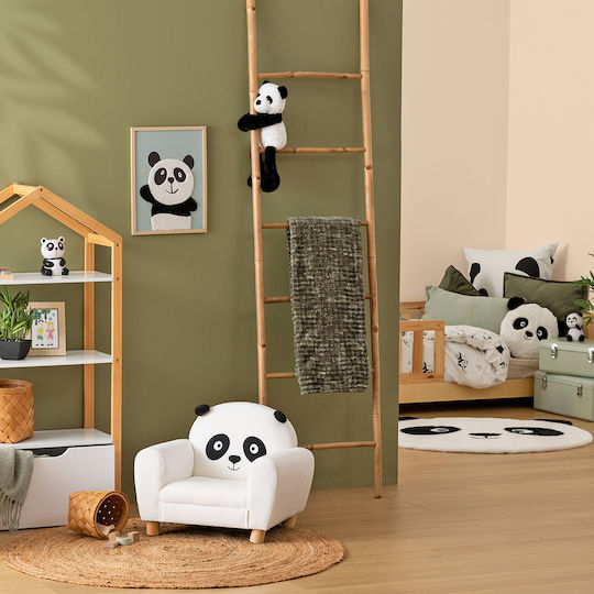 Atmosphera Παιδικό Καλάθι Αποθήκευσης από Ύφασμα Panda Λευκό 35x35x40cm