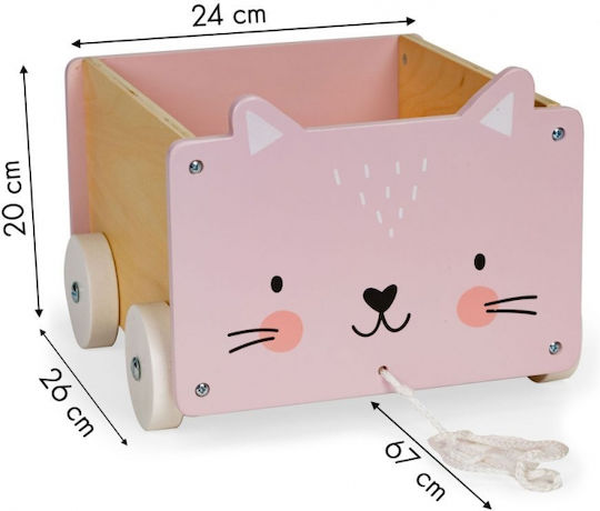 Ecotoys Kinder Aufbewahrungsbox aus Holz Eco Rosa 24x26x6cm 1Stück