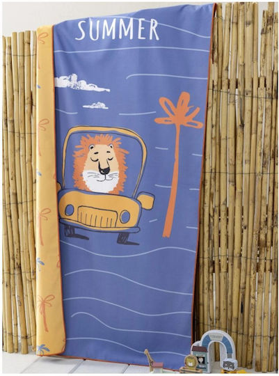 Nima Kids Πετσέτα Θαλάσσης 70x140 Lion Trip Μπλε
