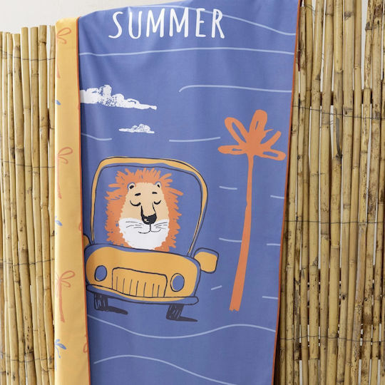 Nima Kids Πετσέτα Θαλάσσης 70x140 Lion Trip Μπλε
