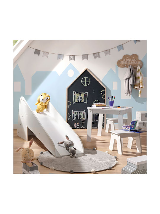 Atmosphera Kinder Aufbewahrungsbox aus Holz Roulettes Trunk Gray 48x28x28.5cm 1Stück