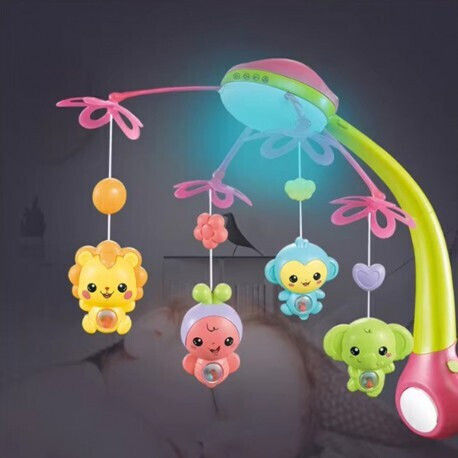 Lazarid Pendant Toy for Cot with Music, Rotation, and Projector for 0++ Months