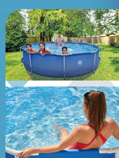 Jilong Piscină Rotundă PVC 4383 L Cu Cadru Metalic 300x76 Cm Albastră