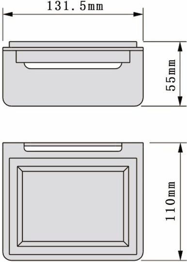 Inter Ceramic Επιτοίχια Ραφιέρα Μπάνιου Ασημί