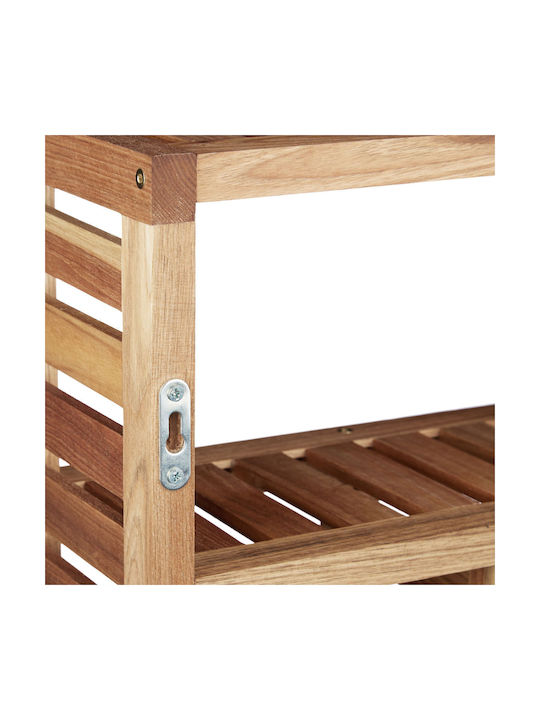 Relaxdays An der Wand montiert Badezimmerregal 50x50x15cm Braun