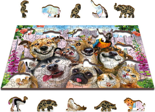 Kids Puzzle Crazy Pets 200pcs Wooden City
