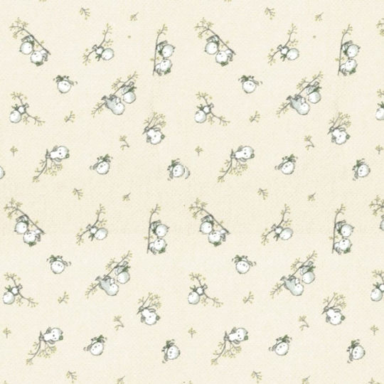 Dimcol Birds Flanell-Kuscheldecke Ecru 80x80cm.