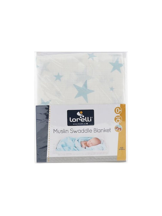Lorelli Stars Scutec din Muselină Blue Albastru 80x80εκ.