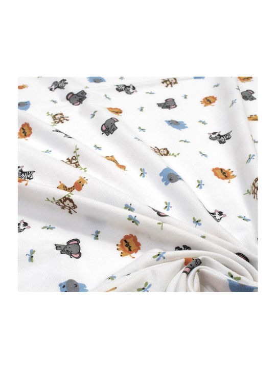 Dimcol Zoo Flanell-Wickeltuch White Mehrfarbig 80x80cm.