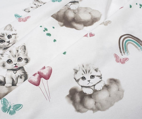 Dimcol Kitten Cotton Changing Pad Mauve Purple 80x80cm.